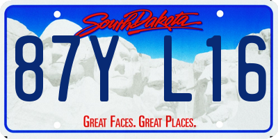 SD license plate 87YL16