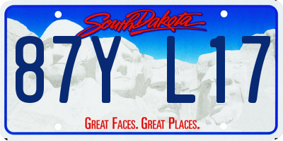 SD license plate 87YL17