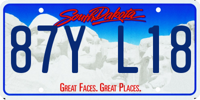 SD license plate 87YL18