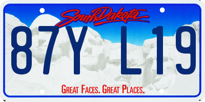 SD license plate 87YL19