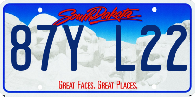 SD license plate 87YL22