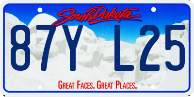 SD license plate 87YL25