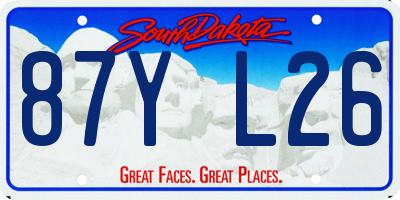 SD license plate 87YL26