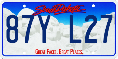 SD license plate 87YL27