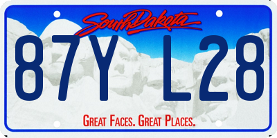 SD license plate 87YL28