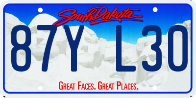 SD license plate 87YL30