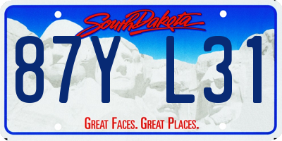 SD license plate 87YL31