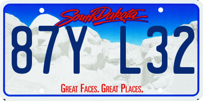 SD license plate 87YL32