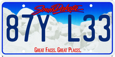SD license plate 87YL33