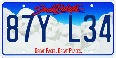 SD license plate 87YL34