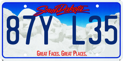 SD license plate 87YL35