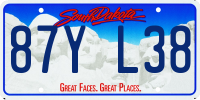 SD license plate 87YL38