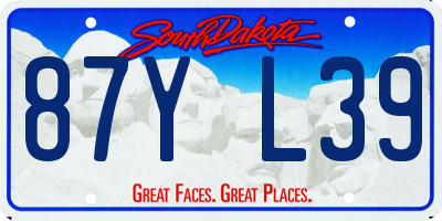 SD license plate 87YL39