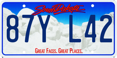 SD license plate 87YL42