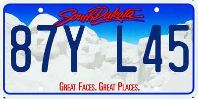 SD license plate 87YL45