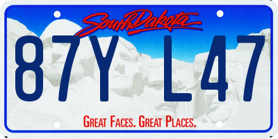 SD license plate 87YL47