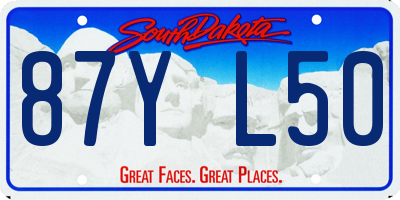 SD license plate 87YL50