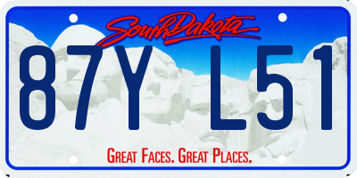 SD license plate 87YL51