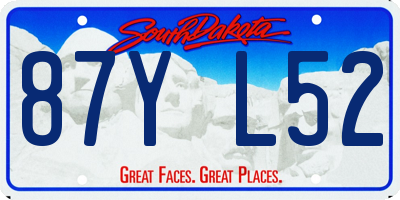 SD license plate 87YL52