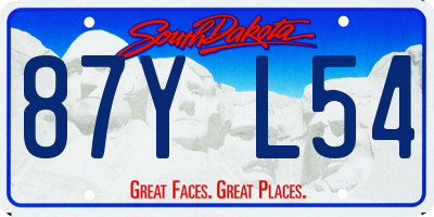 SD license plate 87YL54