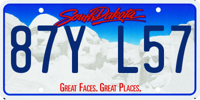 SD license plate 87YL57