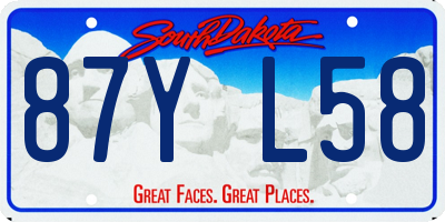 SD license plate 87YL58