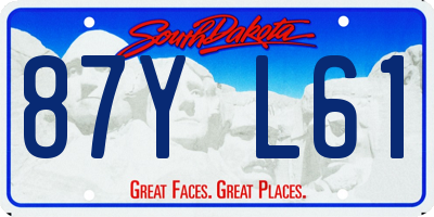 SD license plate 87YL61