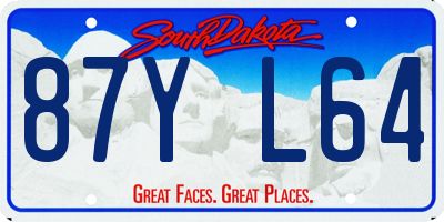SD license plate 87YL64