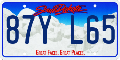 SD license plate 87YL65