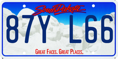 SD license plate 87YL66