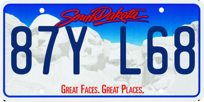 SD license plate 87YL68