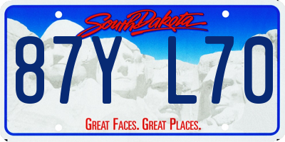 SD license plate 87YL70