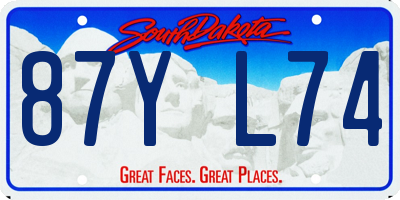 SD license plate 87YL74