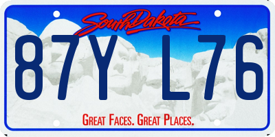 SD license plate 87YL76
