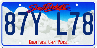 SD license plate 87YL78