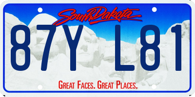 SD license plate 87YL81