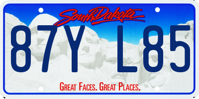 SD license plate 87YL85