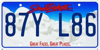 SD license plate 87YL86
