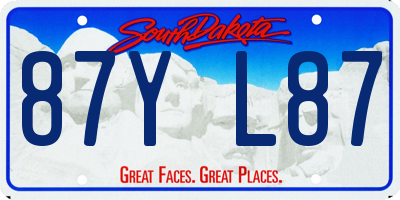 SD license plate 87YL87