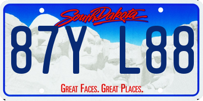 SD license plate 87YL88