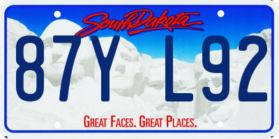 SD license plate 87YL92