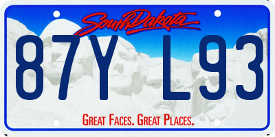 SD license plate 87YL93