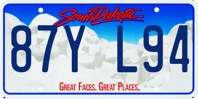 SD license plate 87YL94