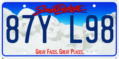 SD license plate 87YL98