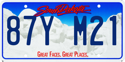SD license plate 87YM21
