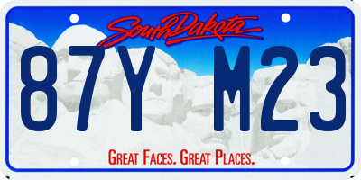 SD license plate 87YM23