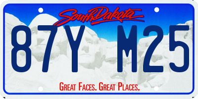 SD license plate 87YM25