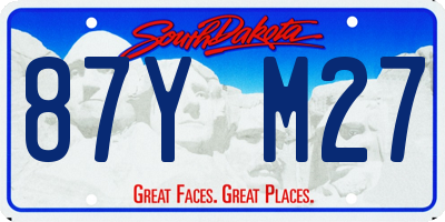 SD license plate 87YM27