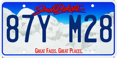 SD license plate 87YM28