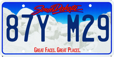 SD license plate 87YM29